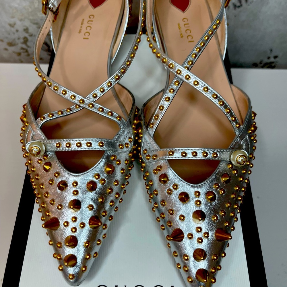 Gucci Flat Spiked Pointe Toe Women’s Shoes